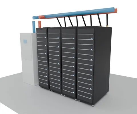 Liquid-cooled racks with coolant manifolds